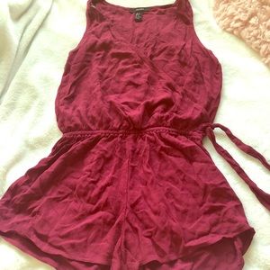 Burgundy mini romper